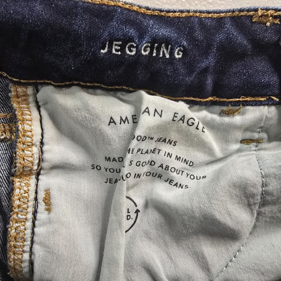 American Eagle Jegging Women's 2 Long Blue Next Level Stretch Dark Wash Ankle - Picture 4 of 16